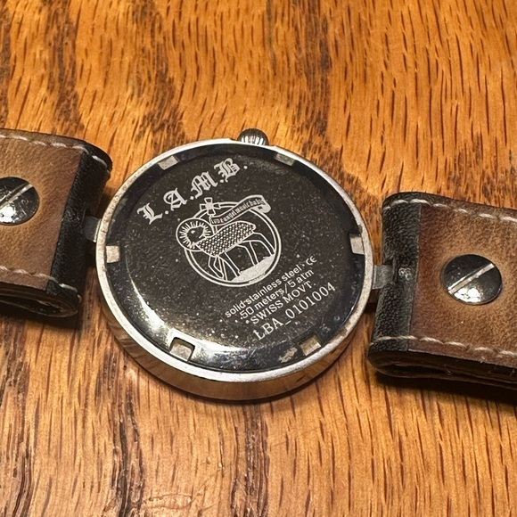 L.A.M.B. Black and Brown Leather Watch main image 8